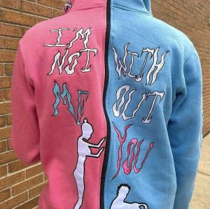 Custom manufacturers drop shoulder 100% cotton top A quality embroidered full zip up hoodies For Men
