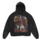 Custom men oversized vintage hoodie Stringless no pockets drop shoulder cotton gray acid wash hoodie