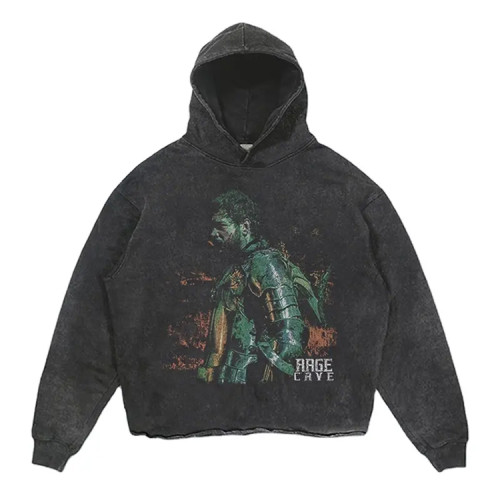 Custom hoodie | Men's oversized hoodie | Acid washed hoodie | Hiphop printed hoodie | Black hoodie