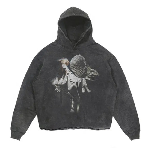 OEM hoodies | Heavyweight cotton hoodies | Acid washed gray hoodies | Mens digital printed hoodies