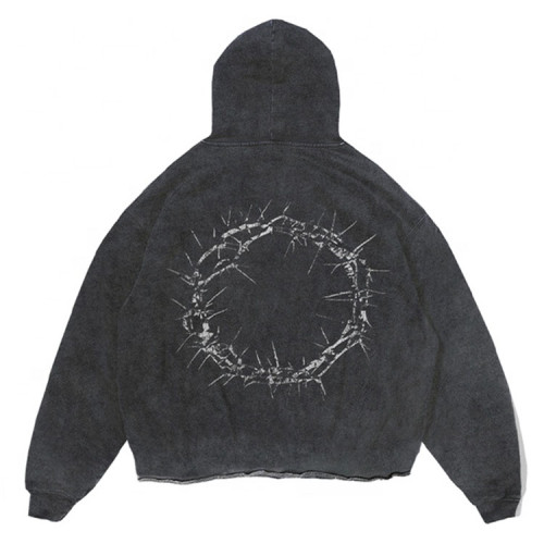 OEM hoodies | Heavyweight cotton hoodies | Acid washed gray hoodies | Mens digital printed hoodies