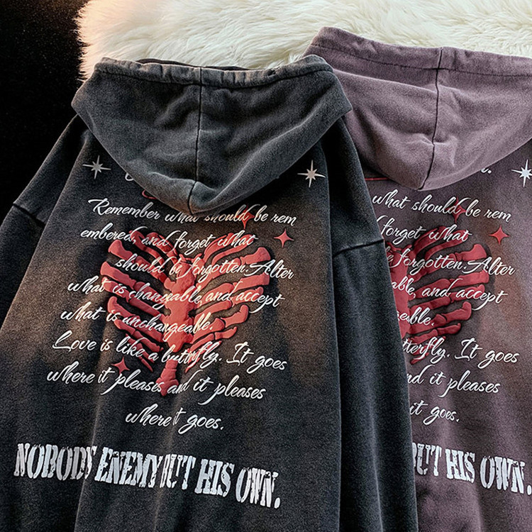 Custom 100 Cotton Vintage Acid Wash Hoodies Mens Print High Quality custom-100-cotton-vintage-acid-wash-hoodies-mens-print-high-quality