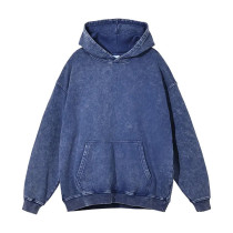Custom hip hop plain oversized blank heavy hoodies cotton pullover vintage stone acid washed hoodies