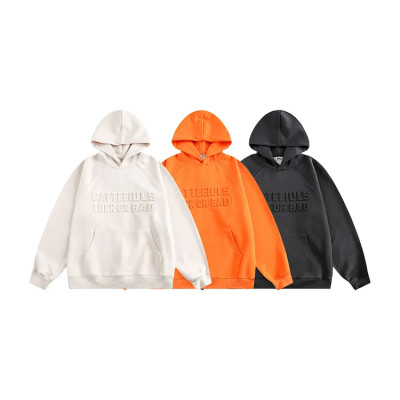 Custom heavy thick 100% cotton men's hoodies oversized hot design logo 3d embossed hoodies