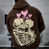 Custom Logo DTG Print Skeleton French Terry 100% Distressed Vintage Hoodie Cotton Oversize Men Hoodie