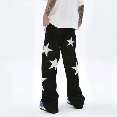 Custom pants | Men's skate street pants | 100% cotton loose pants | Towel embroidery pants