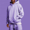 Custom  pure cotton oversized thick drop shoulder pullover hoodies mens plain dyed premium hoodies