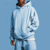 Custom  pure cotton oversized thick drop shoulder pullover hoodies mens plain dyed premium hoodies
