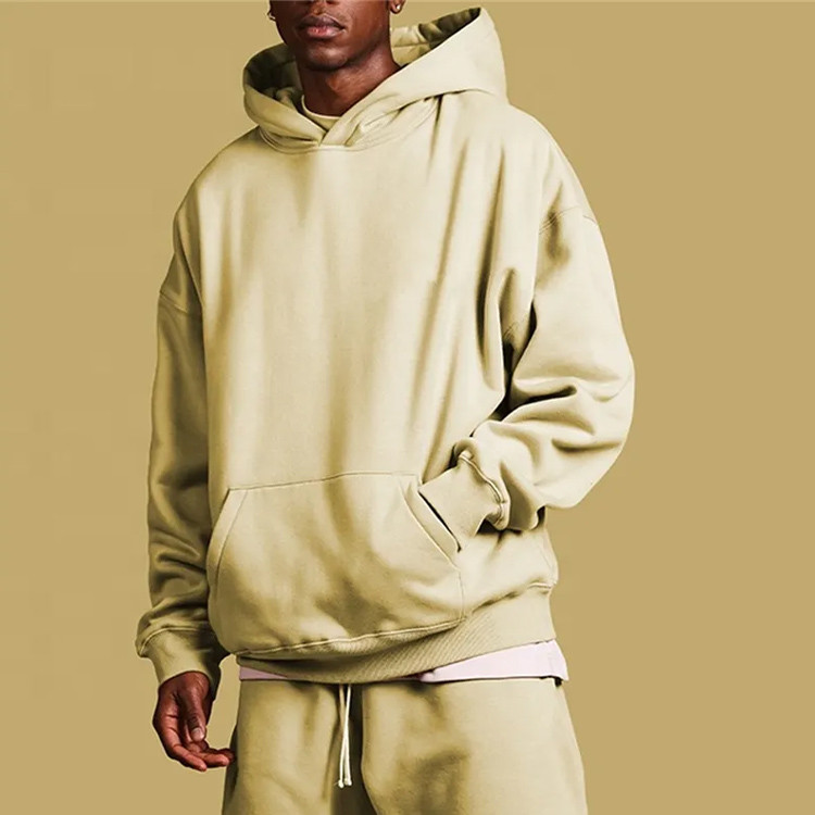 drop shoulder pullover hoodies mens plain dyed premium hoodies