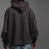 Custom 3d embossed logo hoodies oversized mens plain dyed hoodies thick drop shoulder pullovers