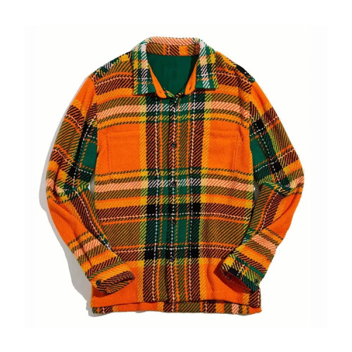 OEM jacket | Mens orange jacket | Plaid shirt jacket | Plus size jacket | Skateboard style jacket