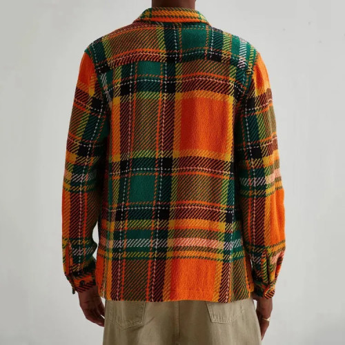 OEM jacket | Mens orange jacket | Plaid shirt jacket | Plus size jacket | Skateboard style jacket