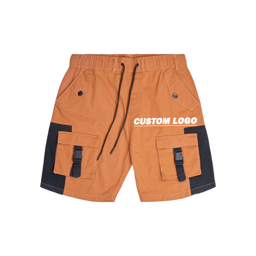 Custom multi-pocket cargo pants mens trendy hip hop outdoor loose sport casual summer shorts