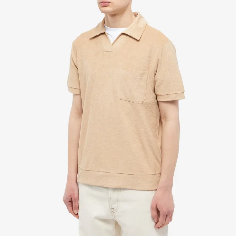 Custom premium textured cotton khaki polo shirts