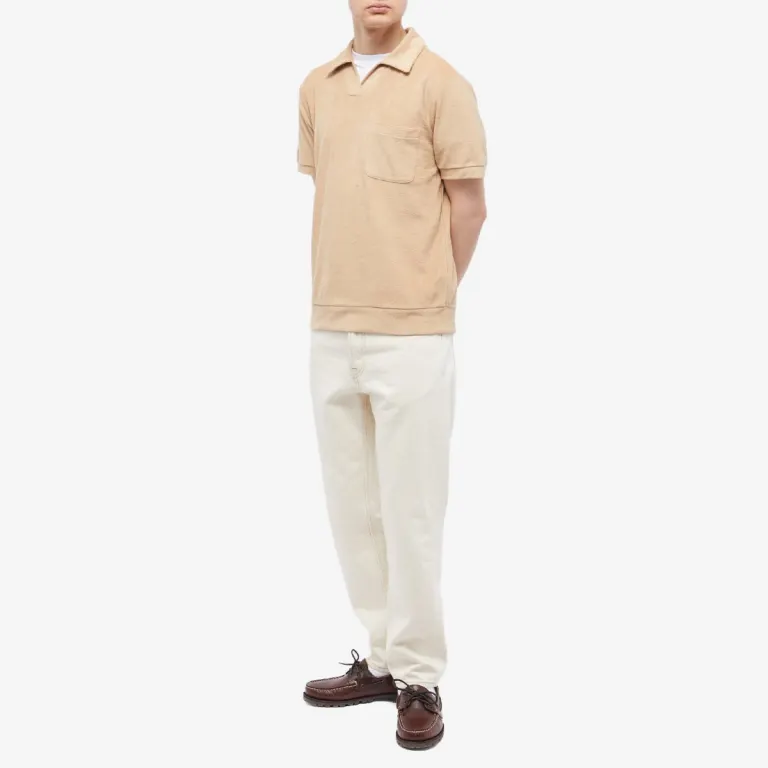 Custom premium textured cotton khaki polo shirts