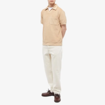 Custom premium textured cotton khaki polo shirts spring summer lapel split casual short sleeve