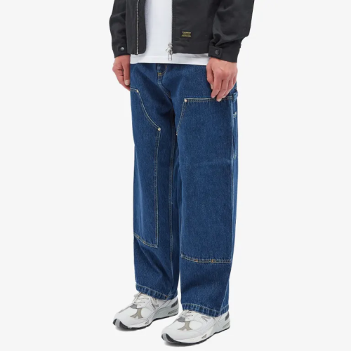 OEM pants | Mens straight loose pants | Multiple large pockets pants | Casual denim blue pants