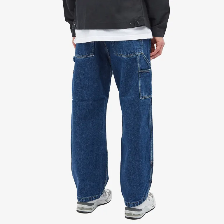 Custom mens straight loose jeans multiple large pockets 