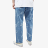 Custom men's straight loose jeans laser digital printing logo streetwear trend denim pants