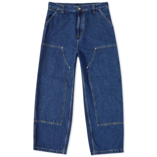 OEM pants | Mens straight loose pants | Multiple large pockets pants | Casual denim blue pants