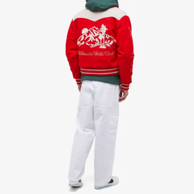 OEM jacket | Embroidery jackets | Lapel colorblocked jacket | Men's winter trend jacket | Red jacket