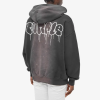 Custom screen printed letter logo hoodies oversized men's washed hoodie thick drop shoulder pullover