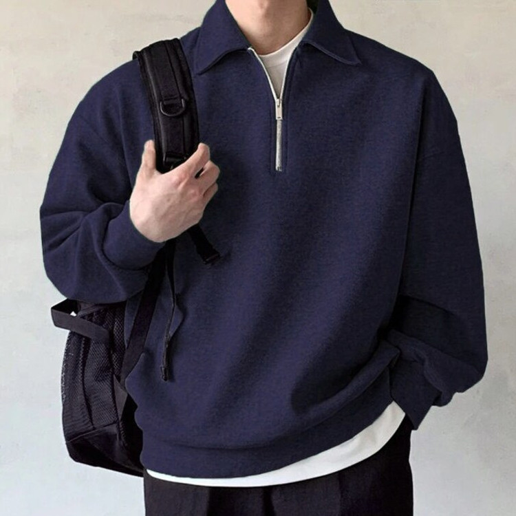 Custom factory oversized blank sweatshirts men half zipper