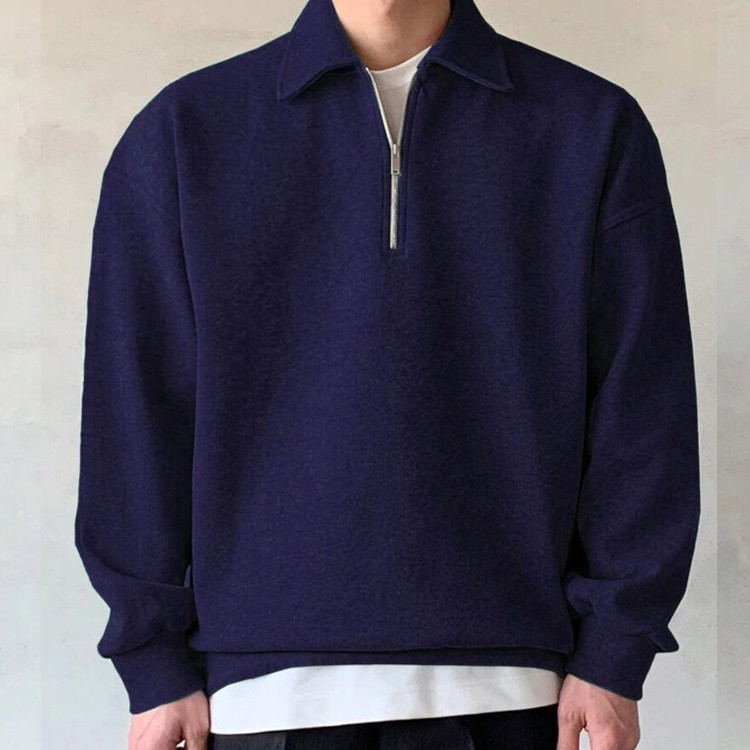 Custom factory oversized blank sweatshirts men half zipper