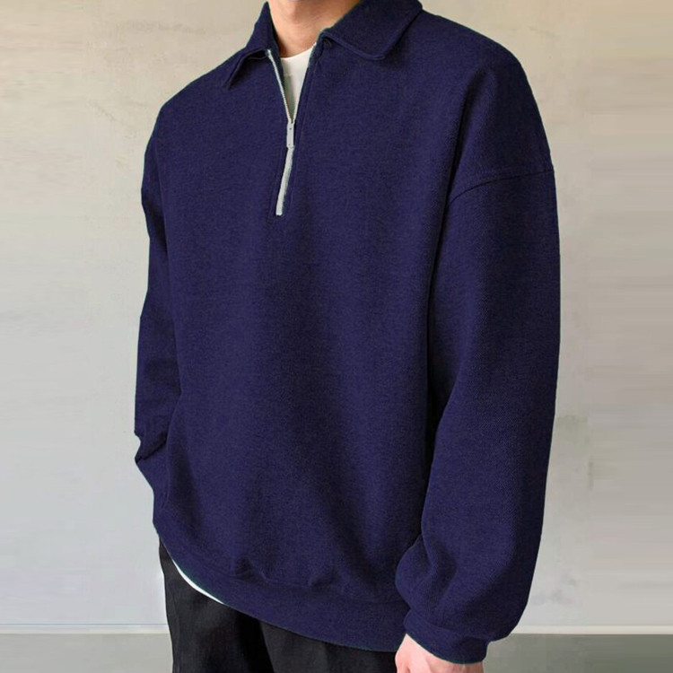 Custom factory oversized blank sweatshirts men half zipper