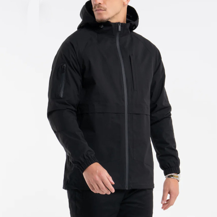 Custom Outdoor Men's Rain Jacket Waterproof Lightweight Packable Rain Pullover for Hiking Golf Running