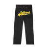 Custom new high quality stretch casual street black screen printed denim pants for men jeans