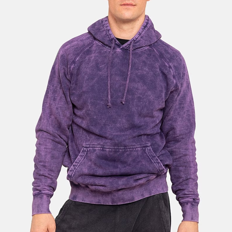 Custom streetwear clothing premium cotton vintage wash raglan hoodies
