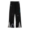 Custom manufacturer graffiti flared pants men joggers color block patchwork paint splash sweatpants