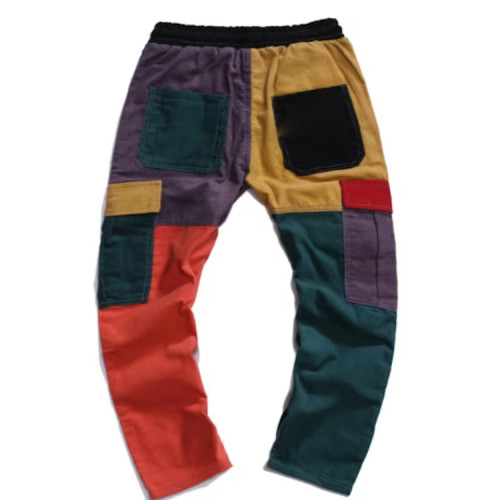 OEM pants | Multi-pockets jogger pants fashion hip hop with drawstring cargo pants patchwork outdoor