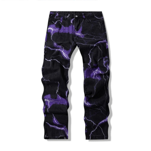 OEM pants | Streetwear manufacturer | Lightning print pants | Men's denim pants | High quality pants