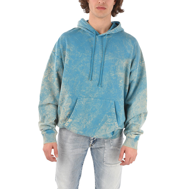 Custom men tie dye hoodie high quality fleece pullover hoodie