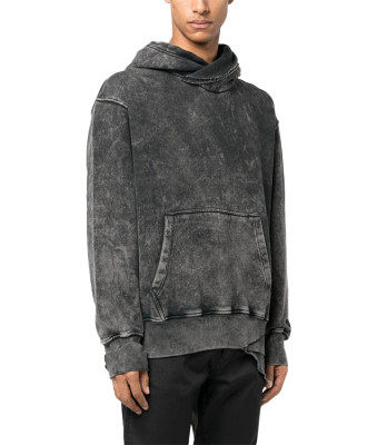 Custom streetwear clothing vintage sun faded wash blank box hoodie distressed acid stonewash hoodies