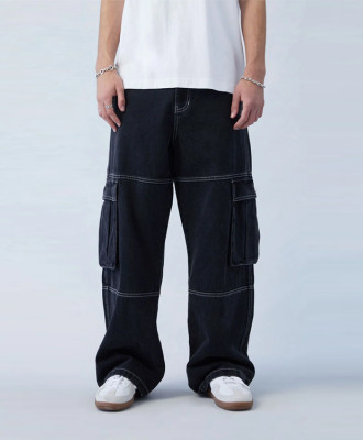 OEM Streetwear Jeans | Black Jeans | Multipocket Jeans | Loose Jeans | Casual Jeans | Men Jeans