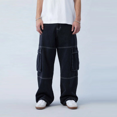 OEM Streetwear Jeans | Black Jeans | Multipocket Jeans | Loose Jeans | Casual Jeans | Men Jeans