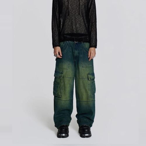 OEM streetwear pants | Washed pants | Multipocket pants | Loose pants | Blue pants | Vintage pants