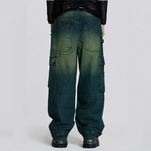 OEM streetwear pants | Washed pants | Multipocket pants | Loose pants | Blue pants | Vintage pants