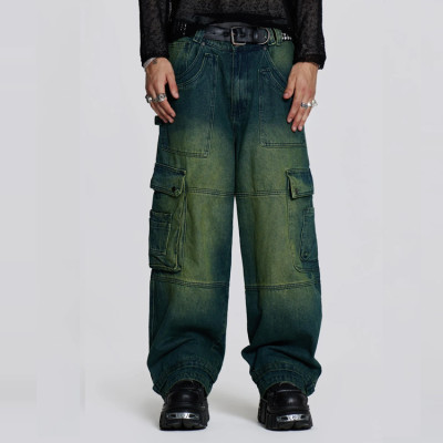 OEM streetwear pants | Washed pants | Multipocket pants | Loose pants | Blue pants | Vintage pants