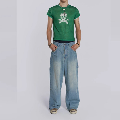 OEM streetwear pants | Blue pants | Old-fashioned pants | Classic casual pants | Versatile pants