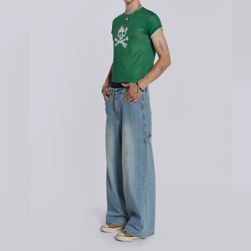 OEM streetwear pants | Blue pants | Old-fashioned pants | Classic casual pants | Versatile pants