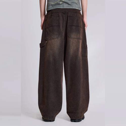 Custom pants | Brown pants | Solid color pants | Streetwear pants | Loose pants | Buttons pants