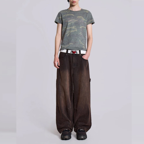 Custom pants | Brown pants | Solid color pants | Streetwear pants | Loose pants | Buttons pants