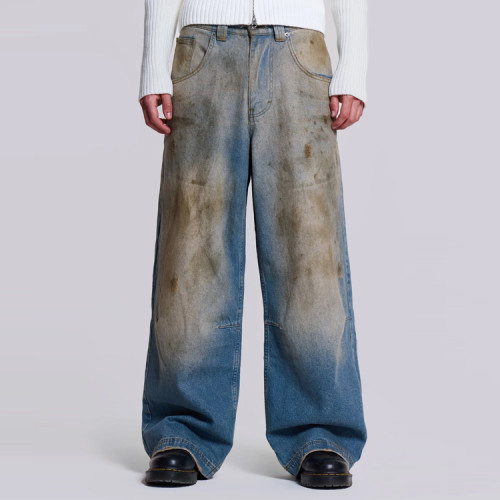 OEM pants| Gradient pants | Blue pants | Grey pants | Fashion pants | Vintage pants | Street pants