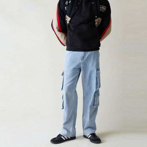 OEM pants | Blue pants | Casual pants | Multi-pocket pants | Stretch pants | Breathable pants