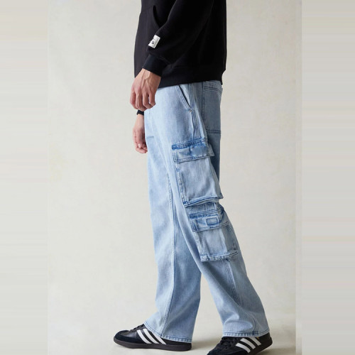 OEM pants | Blue pants | Casual pants | Multi-pocket pants | Stretch pants | Breathable pants