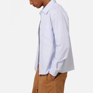 Custom shirt | Long-sleeved shirt | Vertical stroke shirt | Blue shirts | Thin shirt | Cotton shirts